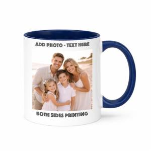 Custom Photo Coffee Mug - 11oz Dark Blue