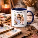 Custom Photo Coffee Mug - 11oz Dark Blue