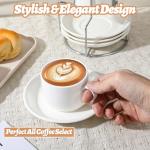 Stackable Porcelain Espresso Cups with Saucers