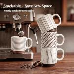 DOWAN Stackable Ceramic Coffee Mug Set of 4