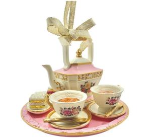 Christmas Tea Set Ornament for Tea Lovers
