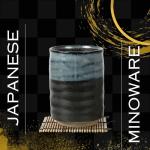 Japanese Tea Cups with Bamboo Coasters - Set of 2