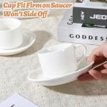 Stackable Porcelain Espresso Cups with Saucers