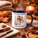 Custom Photo Coffee Mug - 11oz Dark Blue