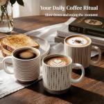 DOWAN Stackable Ceramic Coffee Mug Set of 4