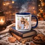 Custom Photo Coffee Mug - 11oz Dark Blue