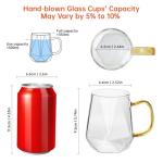 LOOFORE Double Wall Glass Coffee Mugs - Set of 2