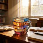3D Painted Book Mug for Book Lovers