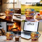 3D Painted Book Mug for Book Lovers