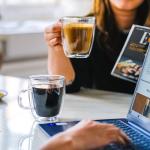 Double Wall Insulated Glass Coffee Mugs Set of 4