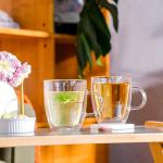 Double Wall Insulated Glass Coffee Mugs Set of 4