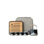 Elegant Chinese Tea Set with Teapot, Cups, Tray