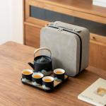 Elegant Chinese Tea Set with Teapot, Cups, Tray