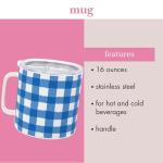 Kate Spade Gingham Insulated Travel Mug, 16 oz
