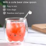 Cute Bear Double Wall Glass Mug for Coffee