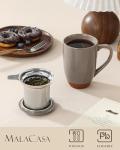 Ceramic Tea Mug with Lid and Infuser, 18 oz