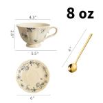 Vintage Floral Tea Cup and Saucer Set