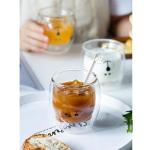 Cute Bear Double Wall Glass Mug for Coffee