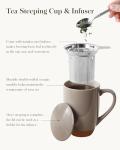 Ceramic Tea Mug with Lid and Infuser, 18 oz