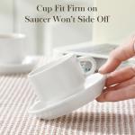 Porcelain Espresso Cups Set with Saucers - 4 Pieces