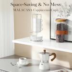 Porcelain Espresso Cups Set with Saucers - 4 Pieces