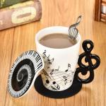 Musical Note Coffee Mug with Lid and Spoon