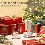 Porcelain Espresso Cups Set with Saucers - 4 Pieces