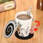 Musical Note Coffee Mug with Lid and Spoon