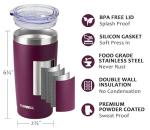 20oz Stainless Steel Travel Tumbler - Plum