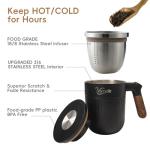 Insulated Tea Infuser Cup with Lid and Handle