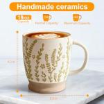 18 Oz Rustic Ceramic Coffee Mug with Handle