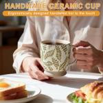 18 Oz Rustic Ceramic Coffee Mug with Handle