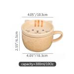 Cute Cat Ceramic Coffee Mug with Lid