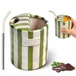 Cute Hand-Painted Retro Striped Coffee Mug 10oz