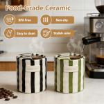 Cute Hand-Painted Retro Striped Coffee Mug 10oz
