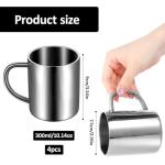 Set of 4 Double-Walled Stainless Steel Mugs