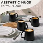 MIAMIO Set of 4 Large Ceramic Coffee Mugs