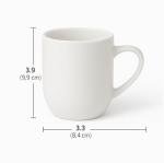 Set of 6 White Stoneware Coffee Mugs