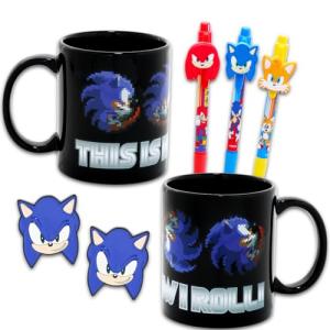 Sonic the Hedgehog Coffee Mug Set with Pins