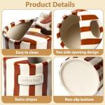 Cute Hand-Painted Retro Striped Coffee Mug 10oz
