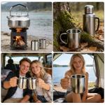 Set of 4 Double-Walled Stainless Steel Mugs