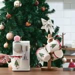 Bico Ribbon Christmas Scalloped Mug Set, 4 Pack