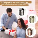 Cute Hand-Painted Retro Striped Coffee Mug 10oz