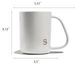 Personalized 15 oz Ceramic Mug with Gold Initial