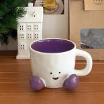 Cute Ceramic Coffee Mug - 12 oz Purple