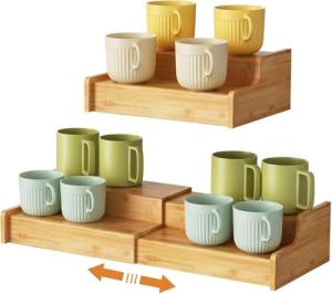 Expandable Bamboo Mug Holder and Organizer