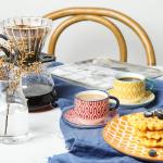 Colorful Stackable Espresso Cups with Saucers - Set of 4