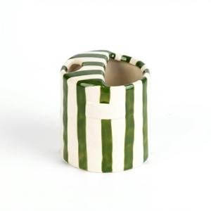 Gift Box Style Ceramic Coffee Mug in Green & White