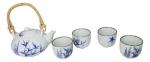 Blue and White Bamboo Design Tea Set
