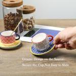 Colorful Stackable Espresso Cups with Saucers - Set of 4
